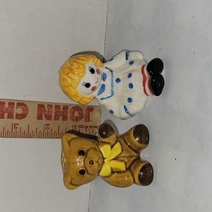 Vintage Avon Raggedy Ann and Teddy Bear Salt n Pepper Shakers 1970's